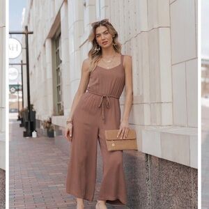 Mocha Sweetheart Wide Leg Jumpsuit